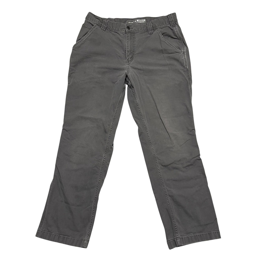 Carhartt Rugged Flex Canvas Work Pants Mens 34x30 Relaxed Fit Gray 102291 BN2291
